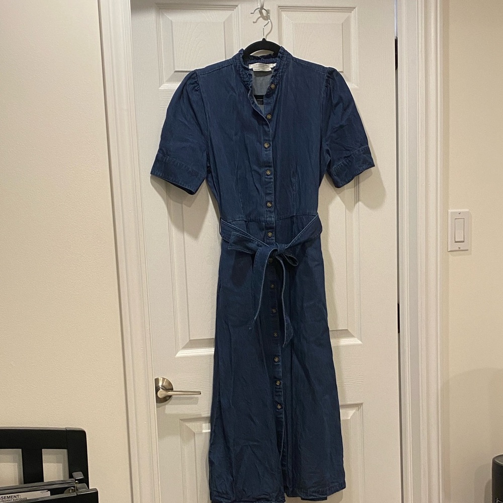 Contemporaine (Par Simons) Button-Front Women's Shirt Dress with Tie Waist